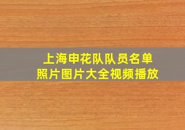 上海申花队队员名单照片图片大全视频播放