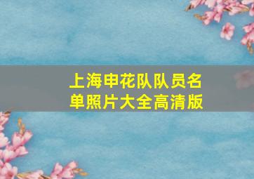 上海申花队队员名单照片大全高清版