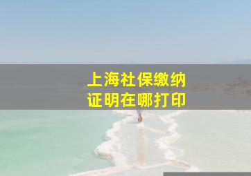 上海社保缴纳证明在哪打印