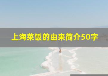 上海菜饭的由来简介50字