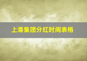 上港集团分红时间表格