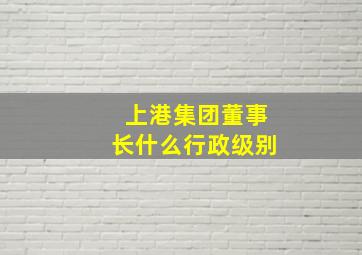 上港集团董事长什么行政级别