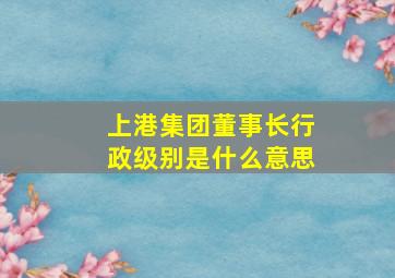 上港集团董事长行政级别是什么意思