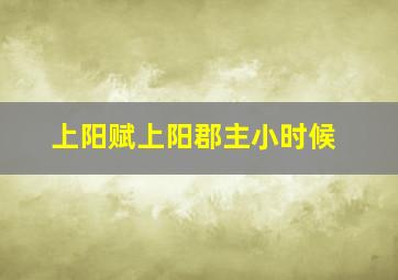 上阳赋上阳郡主小时候