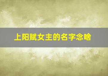 上阳赋女主的名字念啥