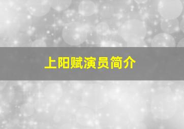 上阳赋演员简介