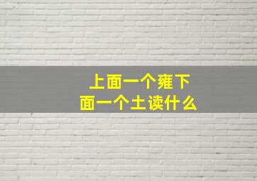 上面一个雍下面一个土读什么