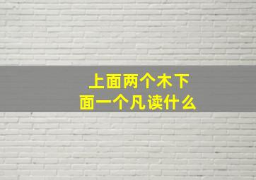 上面两个木下面一个凡读什么