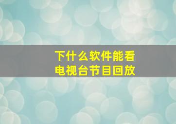 下什么软件能看电视台节目回放