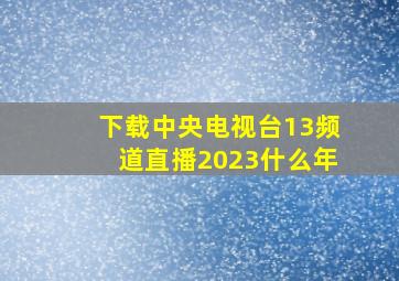 下载中央电视台13频道直播2023什么年