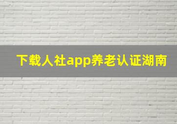 下载人社app养老认证湖南