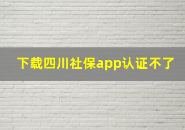 下载四川社保app认证不了