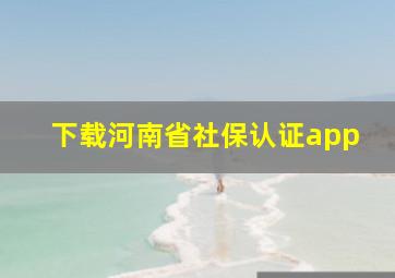 下载河南省社保认证app