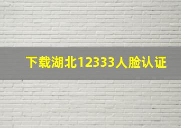 下载湖北12333人脸认证