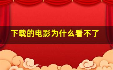 下载的电影为什么看不了