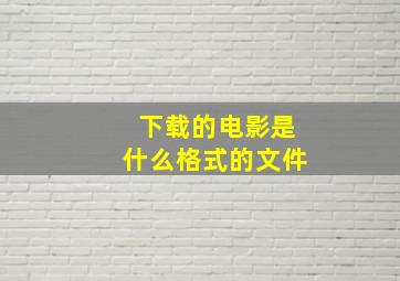 下载的电影是什么格式的文件