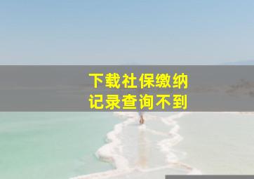 下载社保缴纳记录查询不到