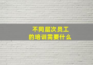 不同层次员工的培训需要什么