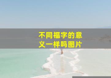 不同福字的意义一样吗图片