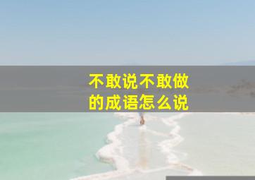 不敢说不敢做的成语怎么说