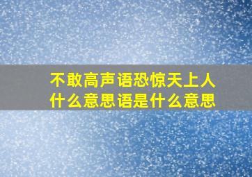 不敢高声语恐惊天上人什么意思语是什么意思