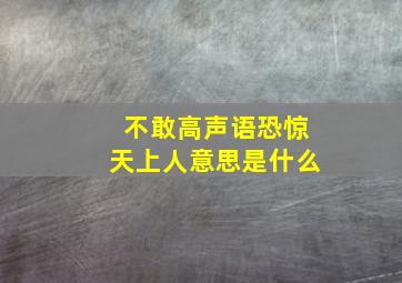 不敢高声语恐惊天上人意思是什么