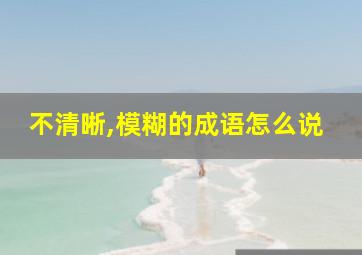 不清晰,模糊的成语怎么说