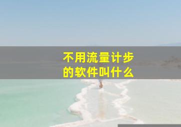 不用流量计步的软件叫什么