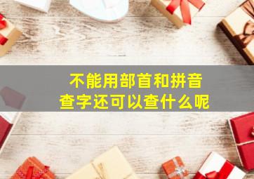 不能用部首和拼音查字还可以查什么呢