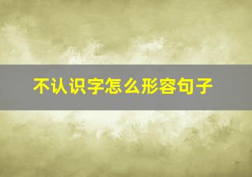 不认识字怎么形容句子