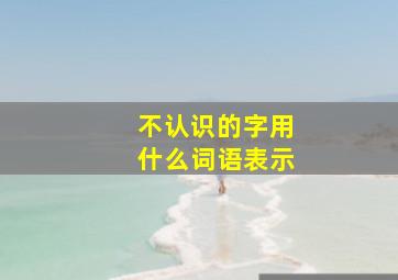 不认识的字用什么词语表示