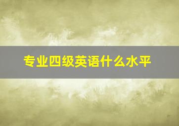 专业四级英语什么水平