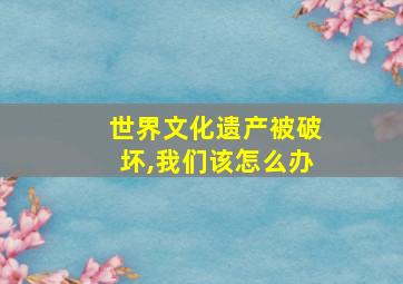 世界文化遗产被破坏,我们该怎么办