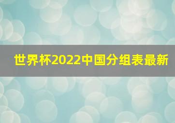 世界杯2022中国分组表最新