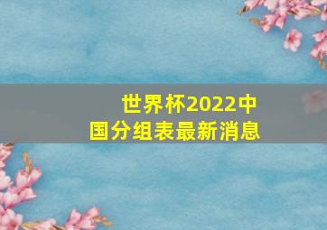 世界杯2022中国分组表最新消息