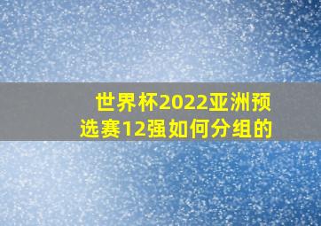 世界杯2022亚洲预选赛12强如何分组的