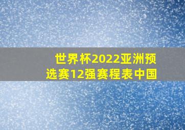 世界杯2022亚洲预选赛12强赛程表中国