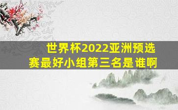 世界杯2022亚洲预选赛最好小组第三名是谁啊