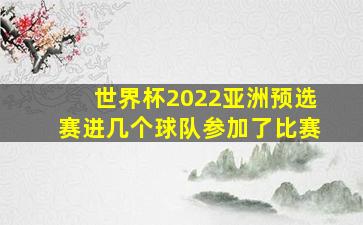 世界杯2022亚洲预选赛进几个球队参加了比赛