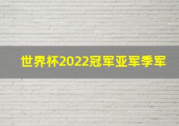 世界杯2022冠军亚军季军