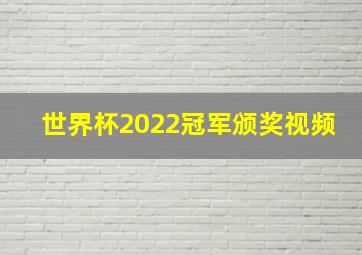 世界杯2022冠军颁奖视频