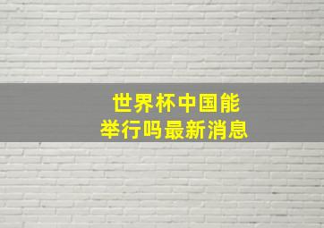 世界杯中国能举行吗最新消息