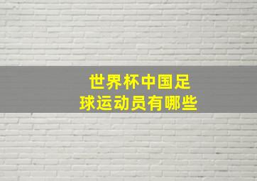 世界杯中国足球运动员有哪些