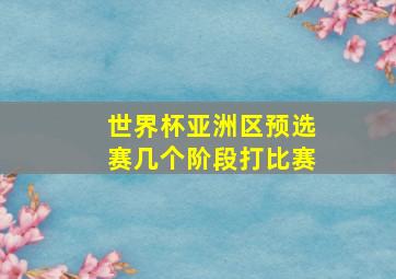 世界杯亚洲区预选赛几个阶段打比赛