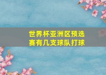 世界杯亚洲区预选赛有几支球队打球