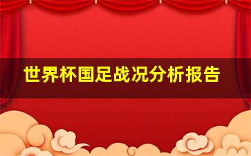 世界杯国足战况分析报告