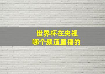 世界杯在央视哪个频道直播的