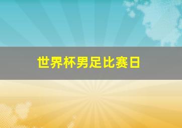 世界杯男足比赛日