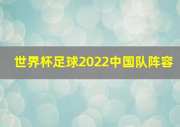 世界杯足球2022中国队阵容