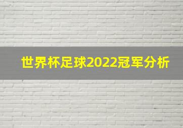 世界杯足球2022冠军分析